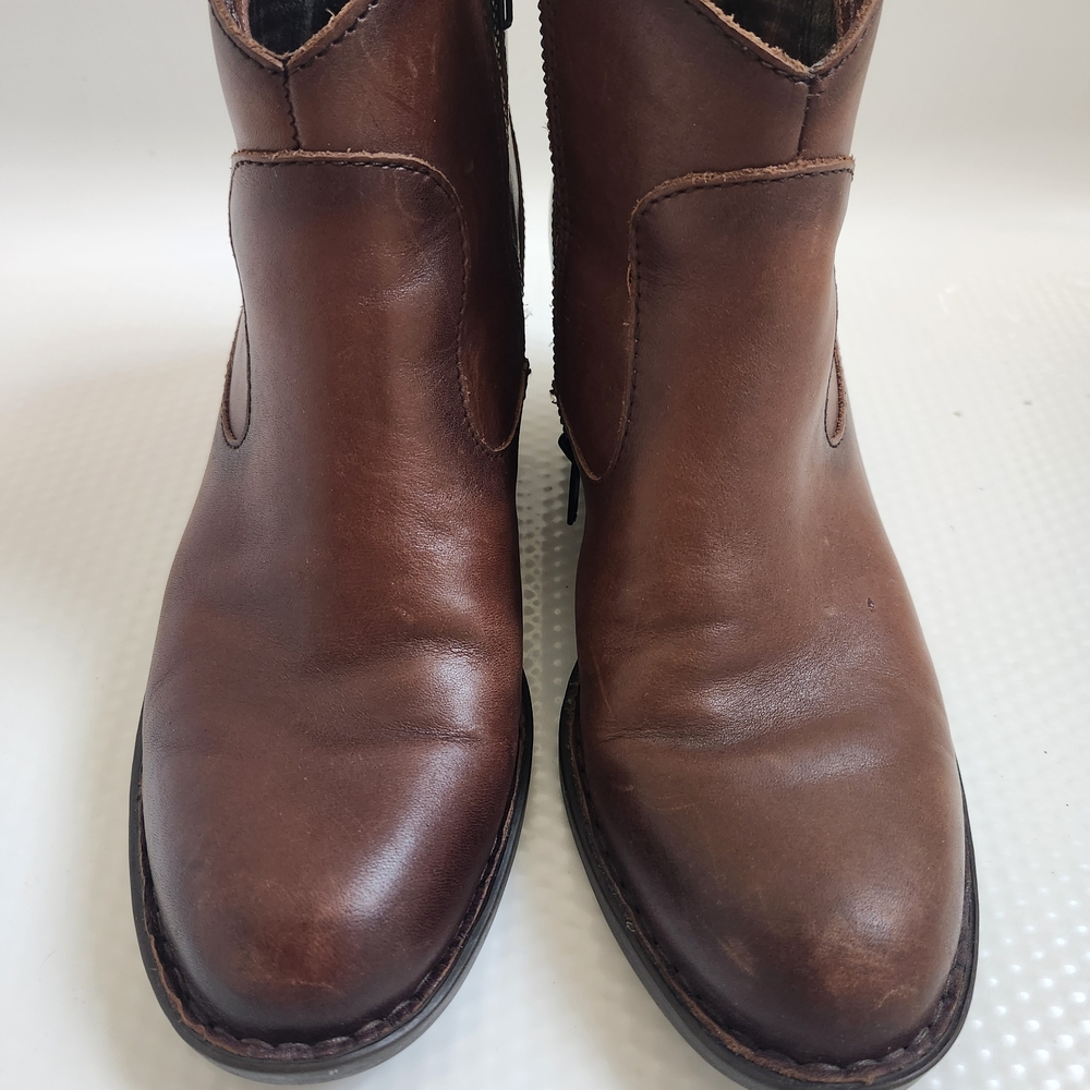 Born Brown Leather Heeled Boots